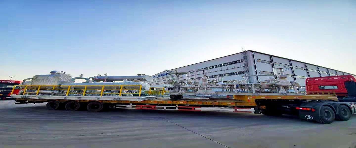 Refinery modules loaded for shipment from China to Nigeria